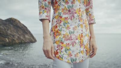 Lange Bluse mit Blumenmuster, HIGHMOOR
