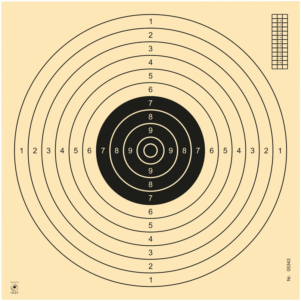 Schießscheibe – KK 100 m, Pistole 25/50 m, Vorderlader