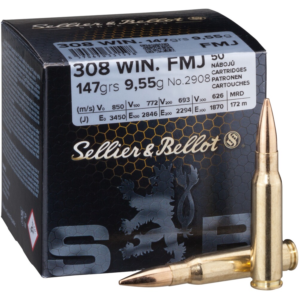 .308 Win. Vollmantel 9,5g/147grs., Sellier & Bellot