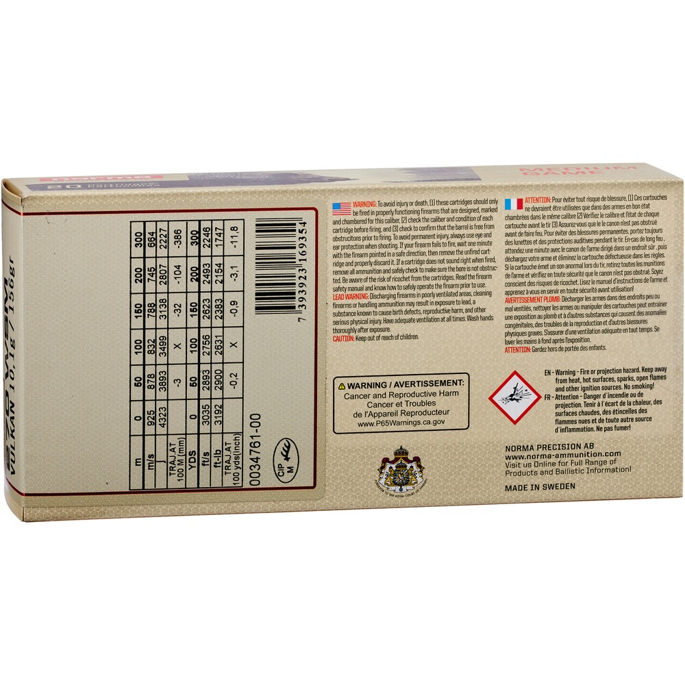.270 WSM Vulkan 10,1g/156grs., Norma
