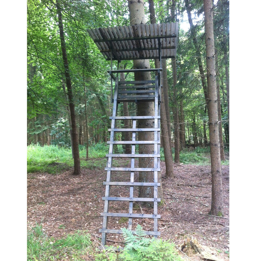 Ansitzleiter Holz groß mit Dach, Bassner