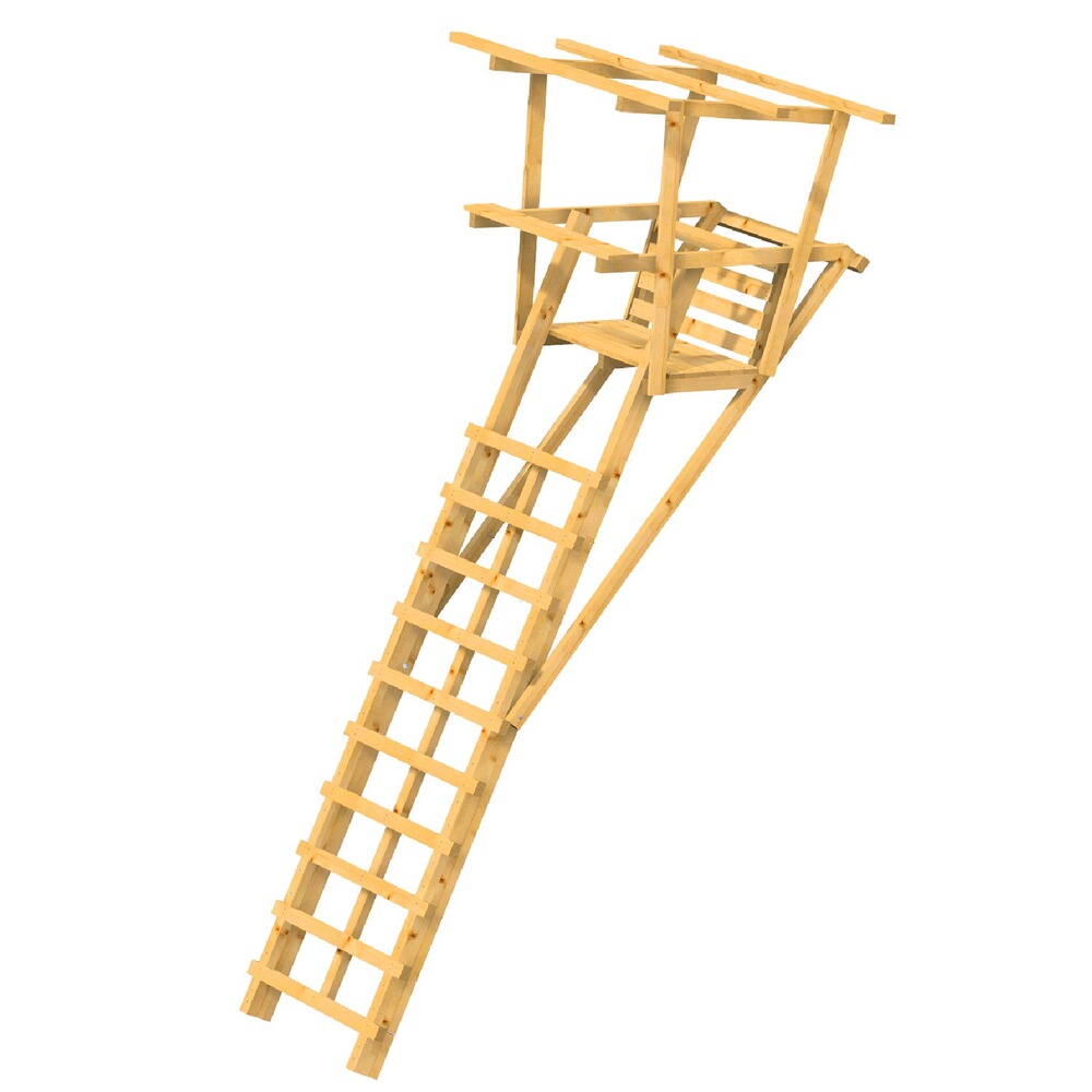 Ansitzleiter Holz groß mit Dach, Bassner