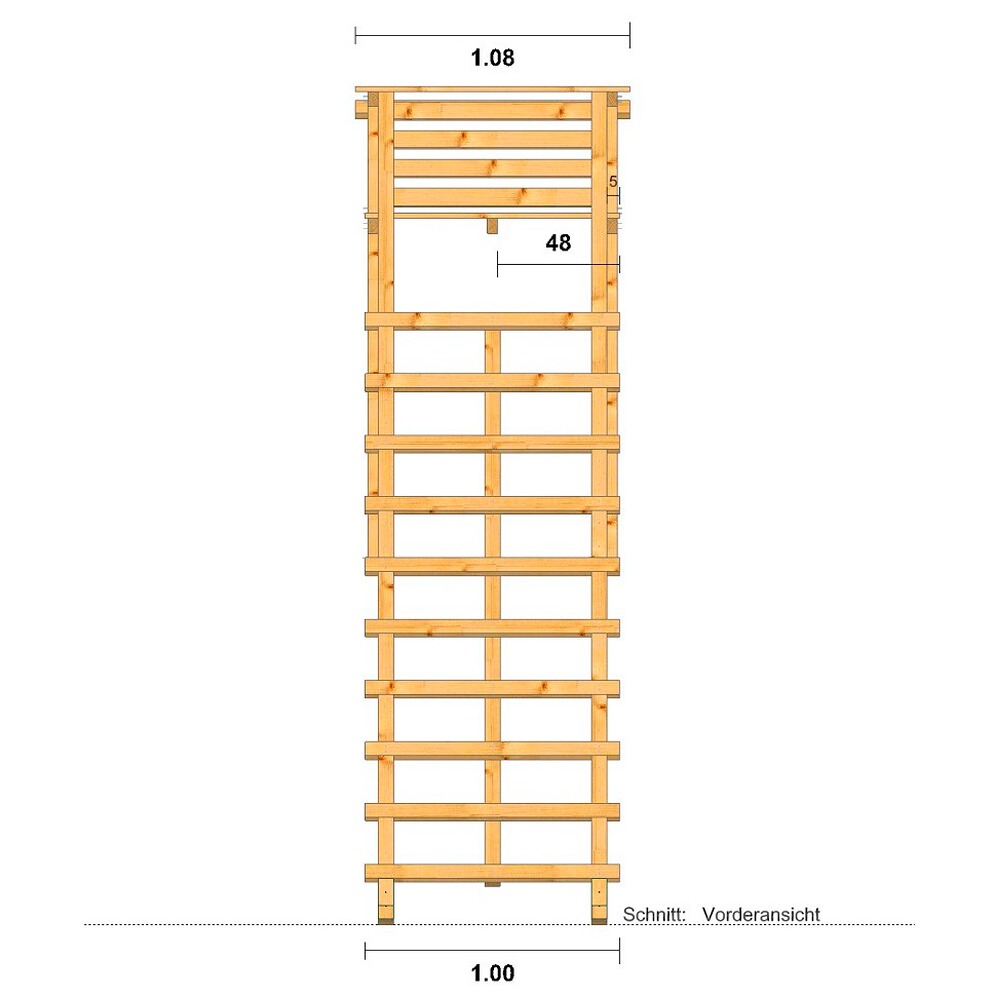 Ansitzleiter Holz groß mit Dach, Bassner