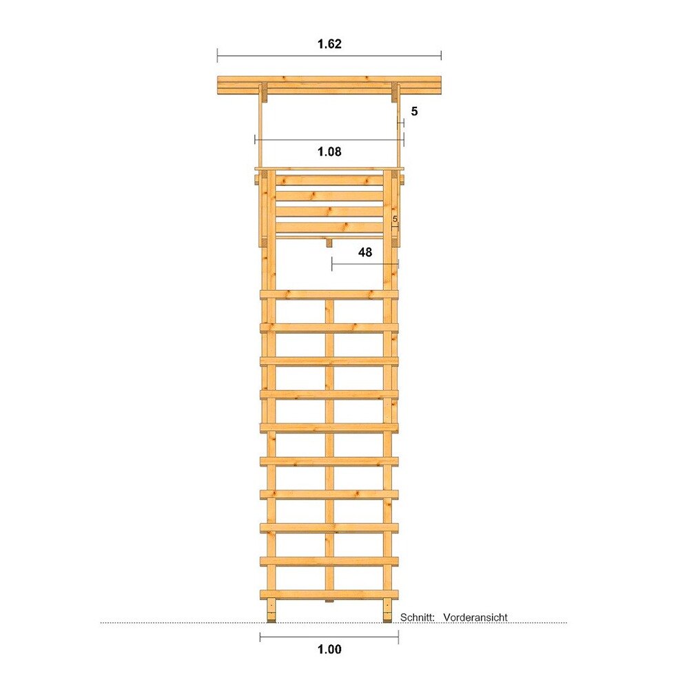Ansitzleiter Holz groß mit Dach, Bassner