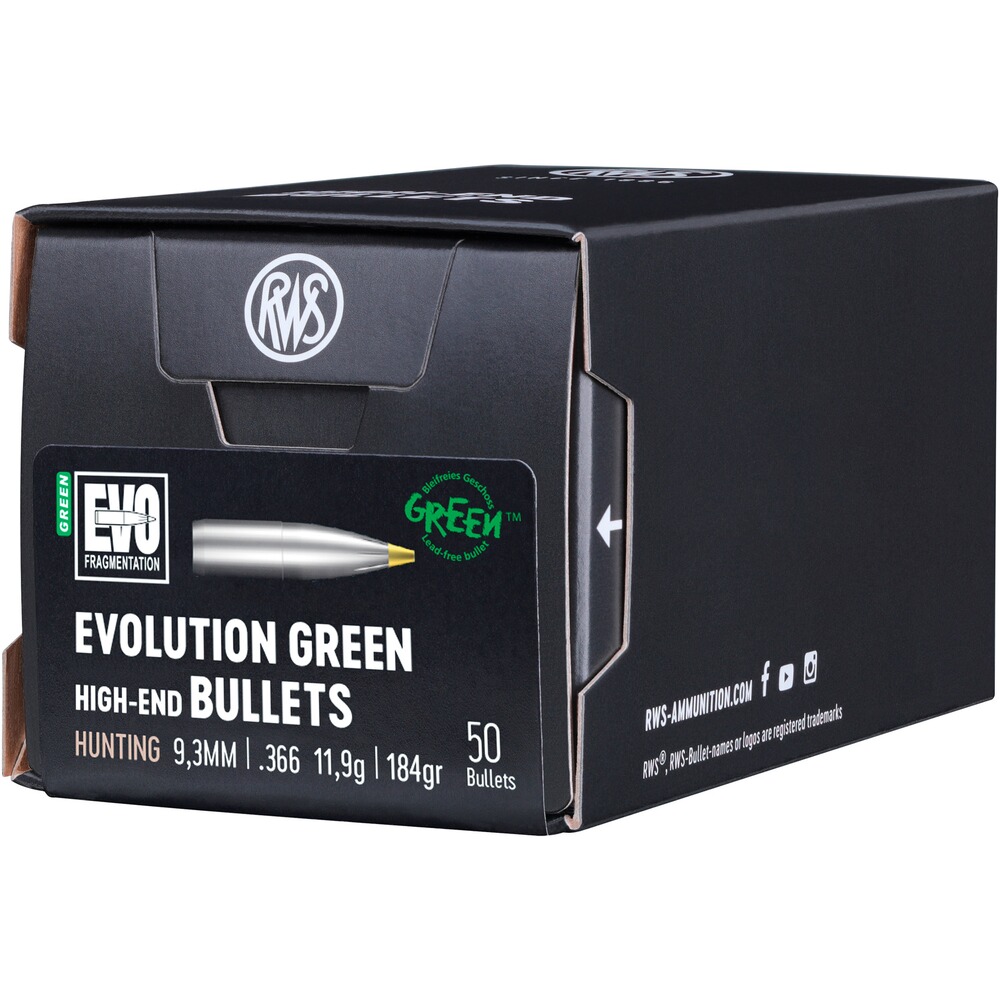 Geschosse .366 11,9g/184grs. Evolution Green
