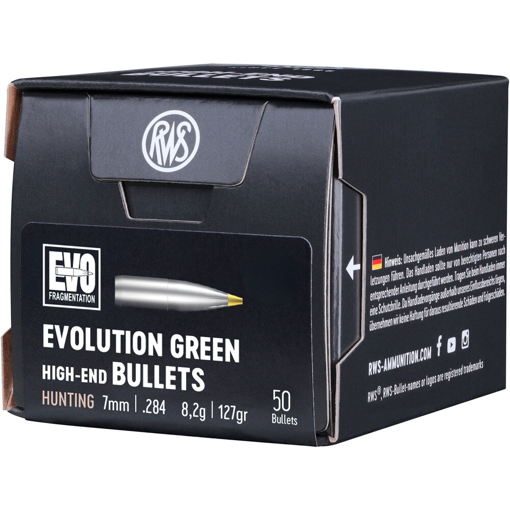 Geschosse .284 8,2g/127grs. Evolution Green