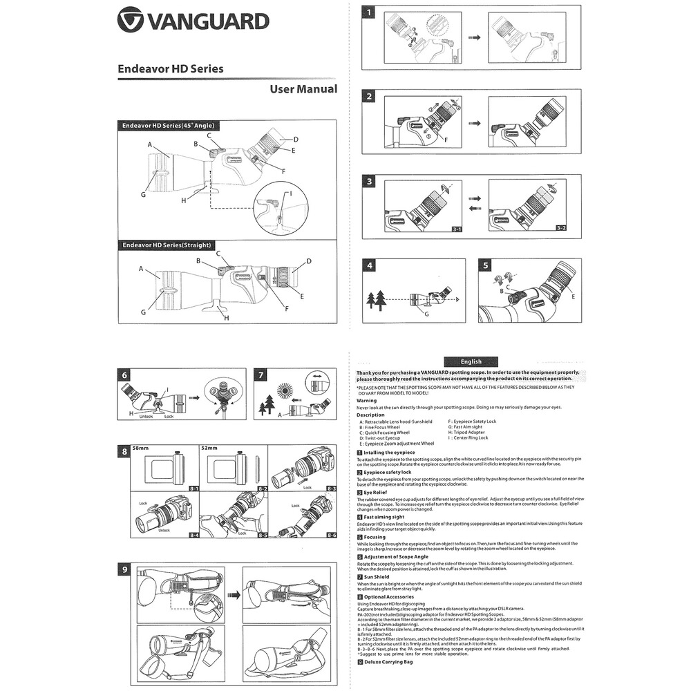Spektiv Endeavor XF 60A 15–45x60, Vanguard