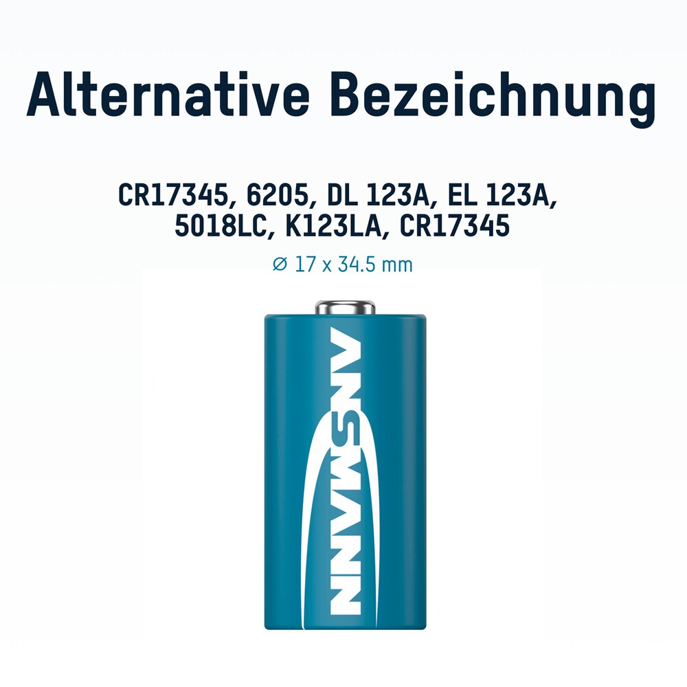 Batterie Lithium CR123A, Ansmann