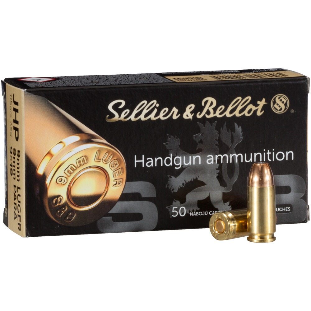 9 mm Luger Hohlspitz 8,0g/124grs., Sellier & Bellot