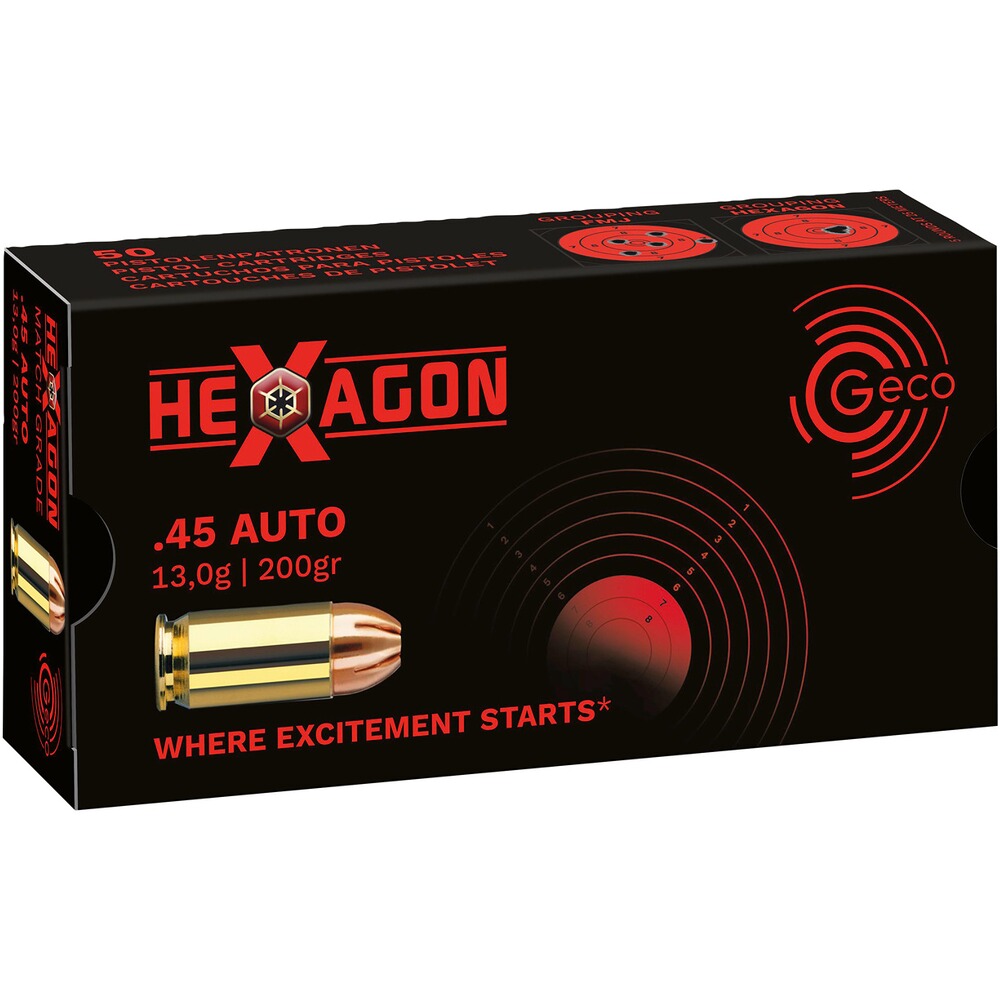 .45 ACP Hexagon SX 13,0g/200grs.