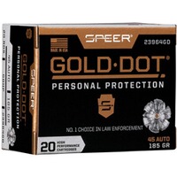 .45 ACP GD Hohlspitz 12 g/185 grs., Speer