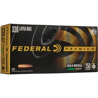 .338 Lapua Mag. Premium Gold Medal Sierra Match King 16,2g/250grs., Federal Ammunition