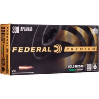 .338 Lapua Mag. Premium Gold Medal Sierra Match King 19,4g/300grs., Federal Ammunition