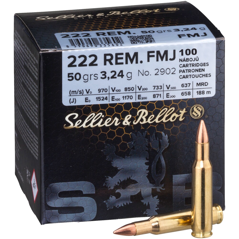 .222 Rem. Vollmantel 3,2g/50grs., Sellier & Bellot
