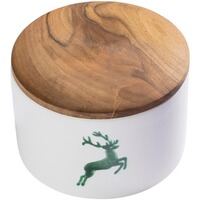 Vorratsdose Hirsch mit Holzdeckel, Gmundner Keramik