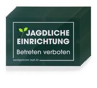 Schild Jagdliche Einrichtung – 10er-Pack, Waidgerechte Jagd