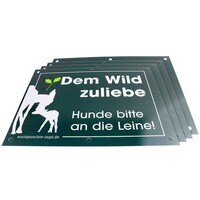 Hinweisschild Hunde bitte an die Leine – 4er-Pack, Waidgerechte Jagd