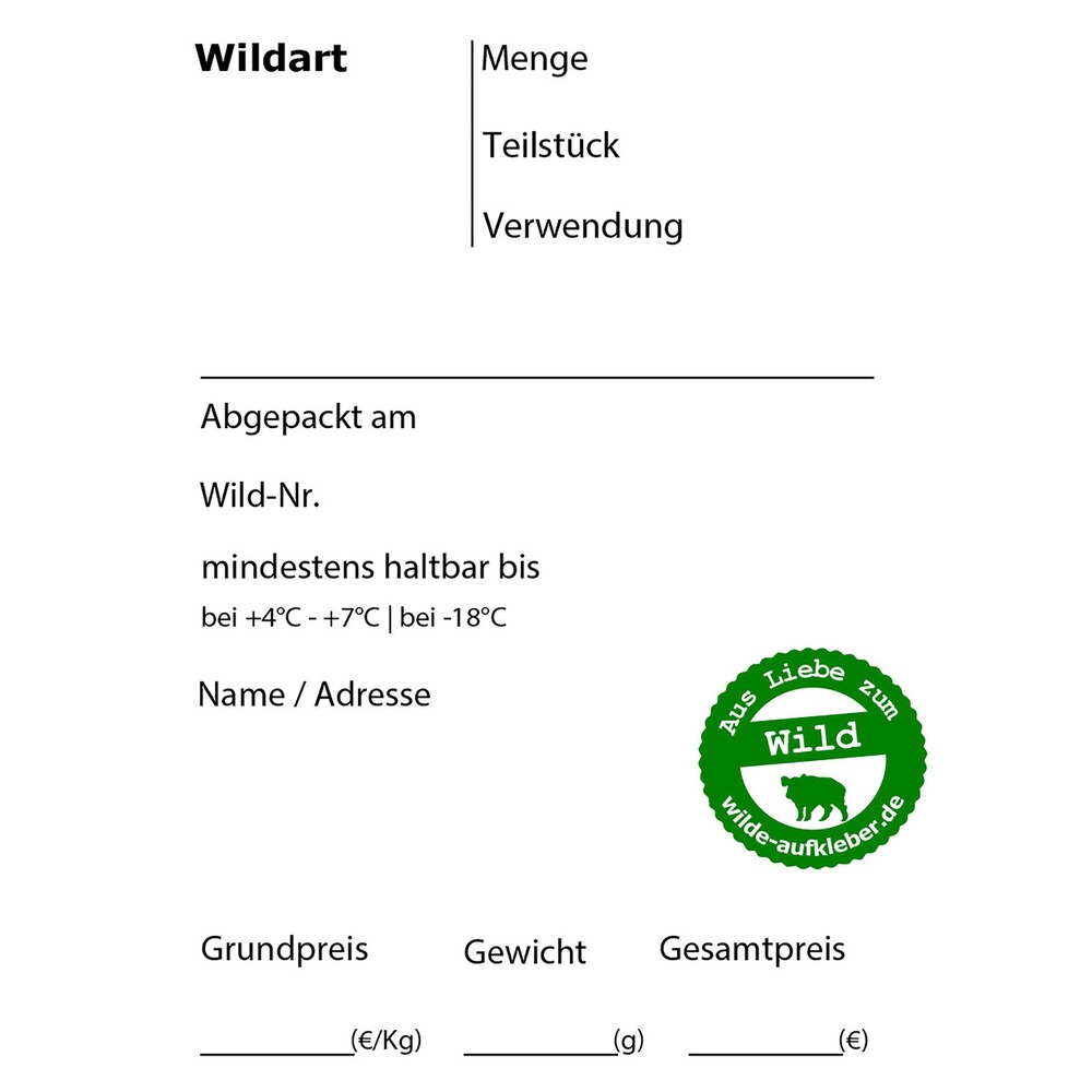 Wildbret-Aufkleber