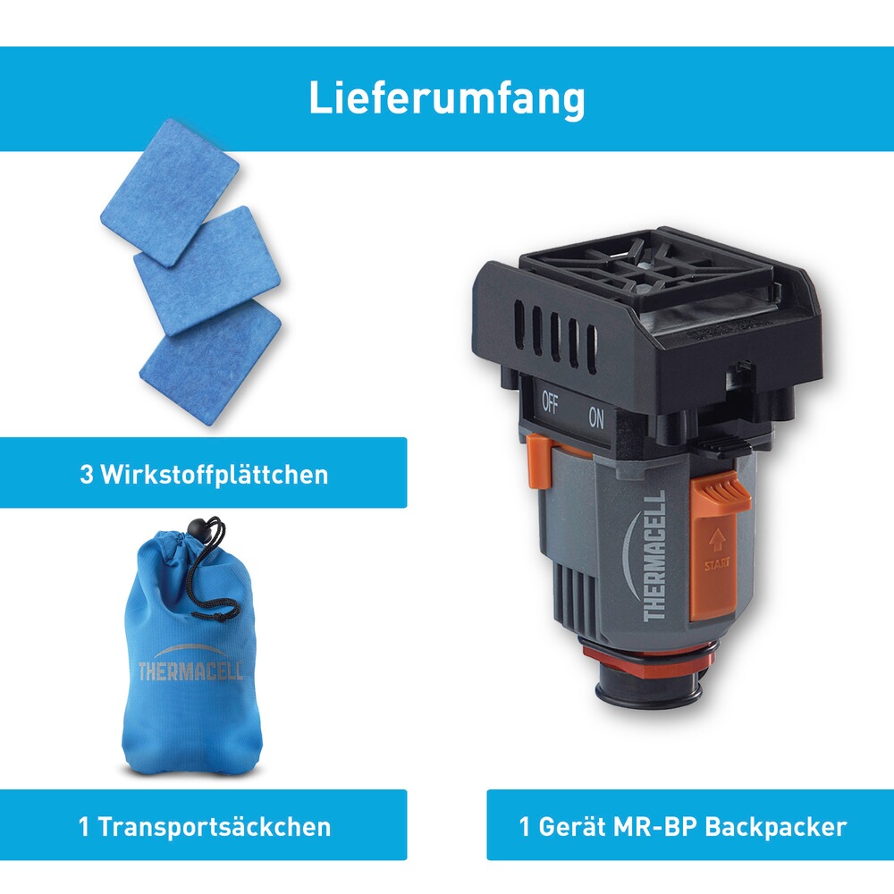Stechmückenabwehrgerät Backpacker MR-BP mit Wirkstoffplättchen, THERMACELL