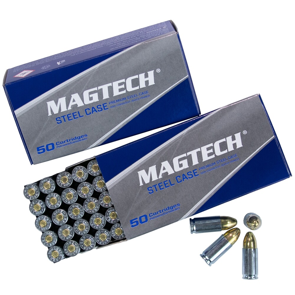 9 mm Luger Steel Vollmantel 8,0g/124grs., Magtech