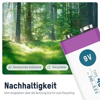 Akku Li-Ion 9V E-Block – 1 Stück, Ansmann
