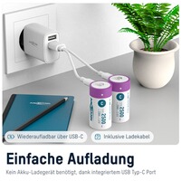 Akku Li-Ion 1,5V C-Cell Typ 2500 – 2 Stück, Ansmann