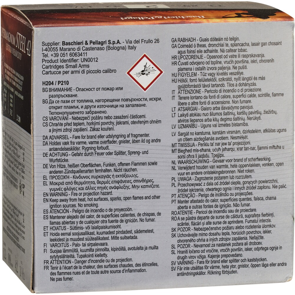 12/89 Supermagnum Steel 42 Extra Velocity 3,3mm 42g, Baschieri & Pellagri