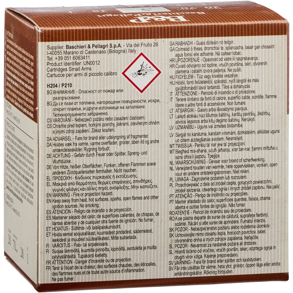 20/70 F2 Extra 2,9mm 28g, Baschieri & Pellagri