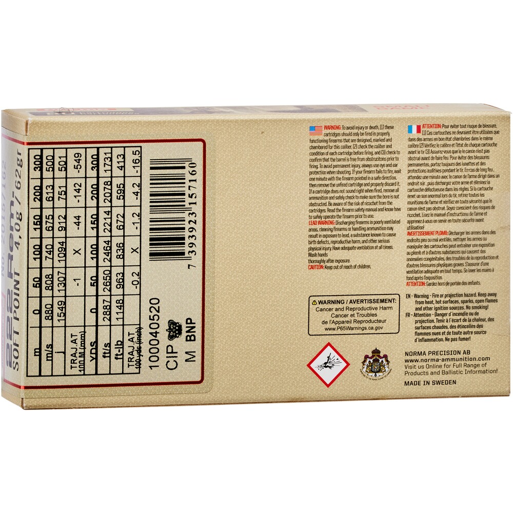 .222 Rem. Teilmantel 4,0g/62grs., Norma