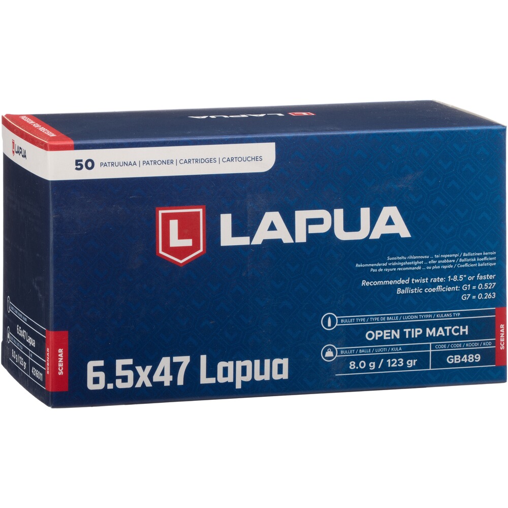 6,5x47 Lapua Scenar OTM 8g/123grs.