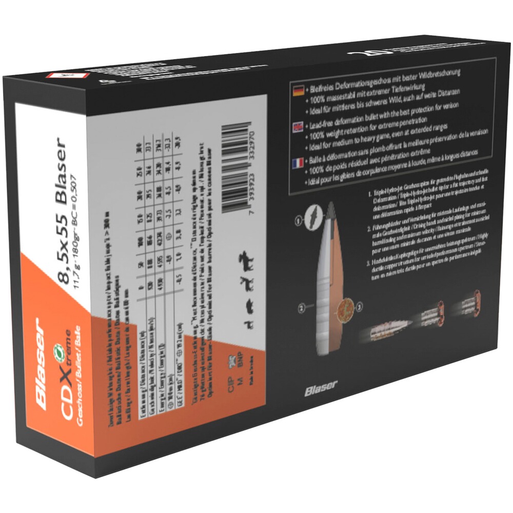 8,5x55 Blaser CDX 11,7g/180grs., Blaser