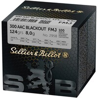 .300 AAC Blackout Vollmantel 8,0g/124grs., Sellier & Bellot