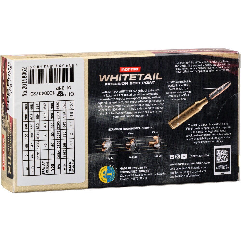 .222 Rem. Whitetail SP 3,6g/55grs., Norma