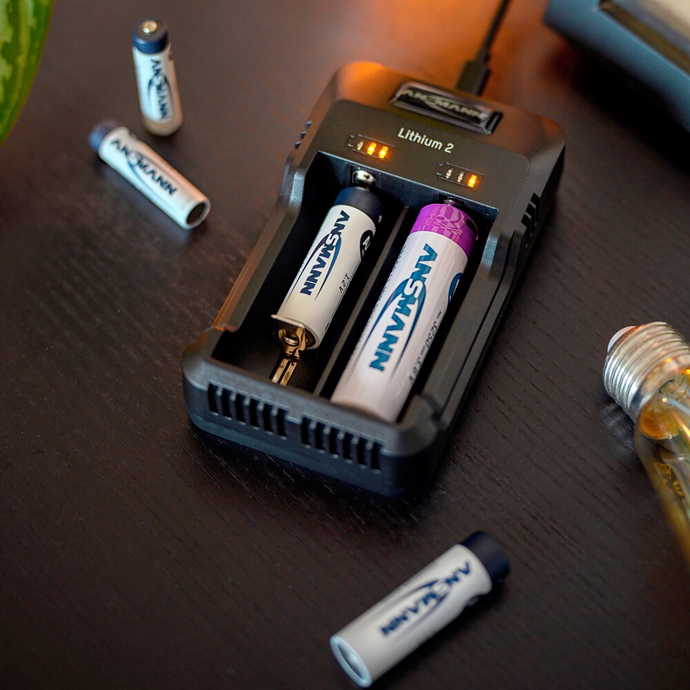 Ladegerät Lithium 2 & 2x Type 3500 Akkus, Ansmann