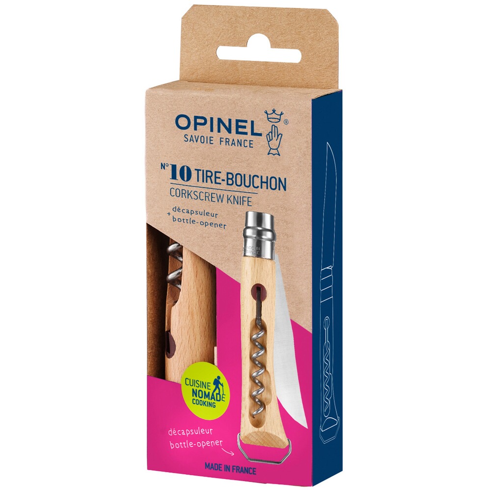 Messer No 10 mit Korkenzieher, Opinel