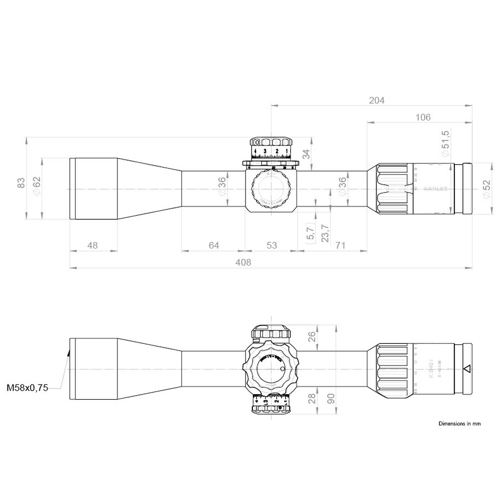 Zielfernrohr K540i Refined 5-40x56, Kahles