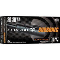 .30-30 Win. Fussion Subsonic 11g/170grs, Federal Ammunition