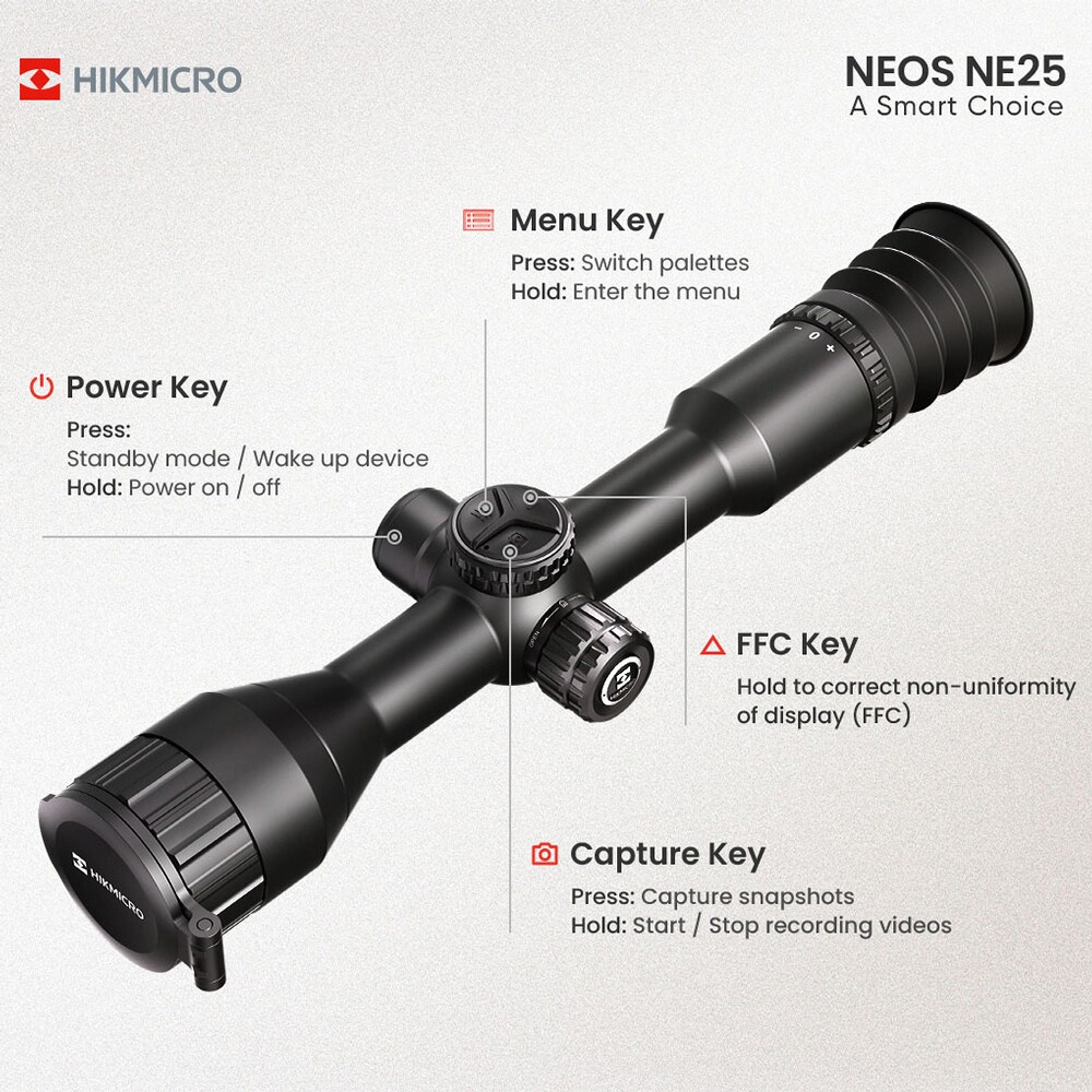 Wärmebildzielfernrohr Neos NE25, Hikmicro
