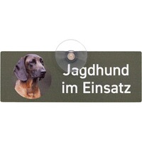 Schild mit Saugnapf - Hund im Einsatz, WILDE HILDE