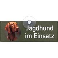 Schild mit Saugnapf - Hund im Einsatz, WILDE HILDE