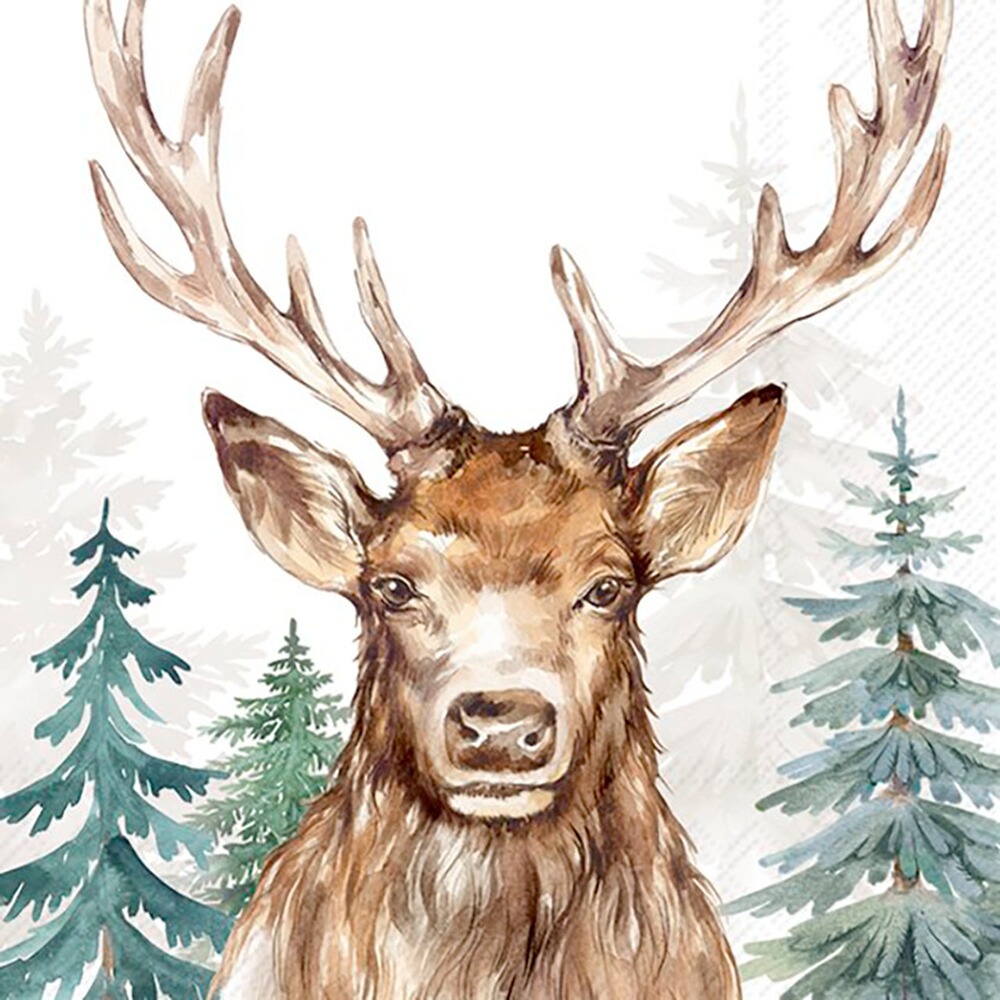 Servietten "The Woodland King White"