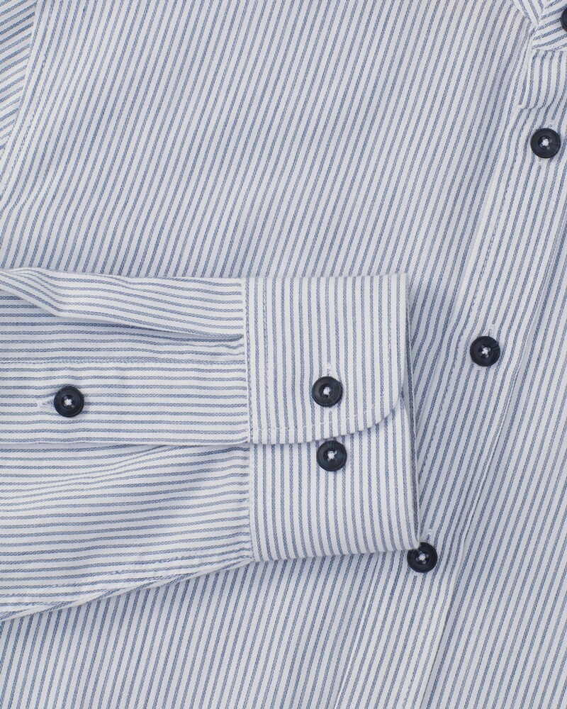 Stehkragen-Streifenhemd, Hammerschmid