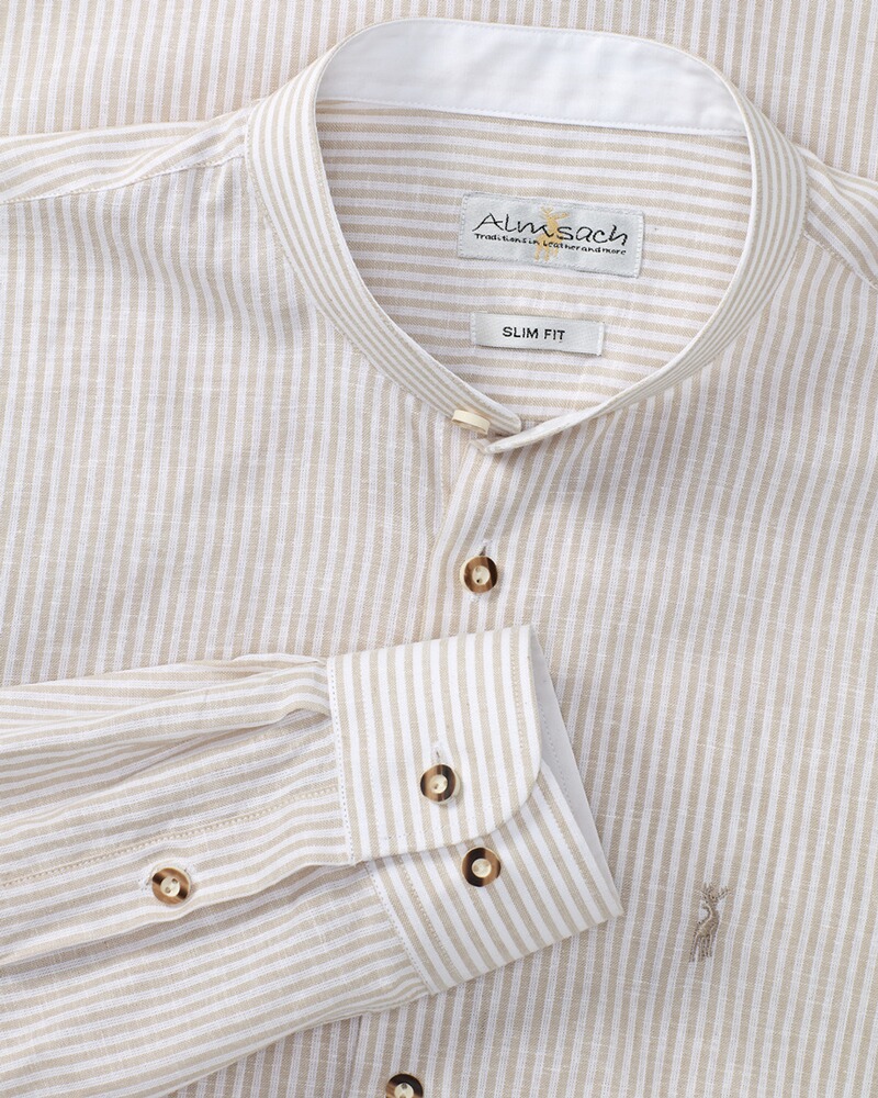Stehkragen-Streifenhemd, Almsach