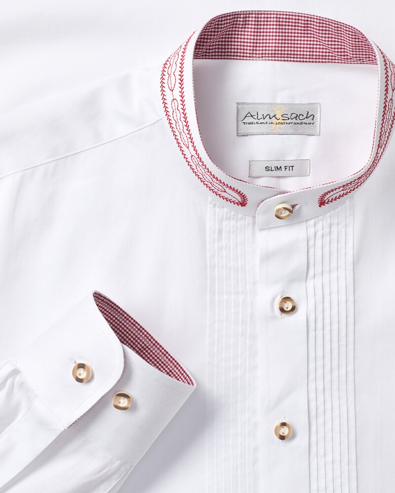 Slim Fit Hemd mit Stickerei, Almsach