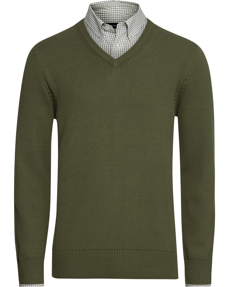 Set: V-Pullover & Karohemd