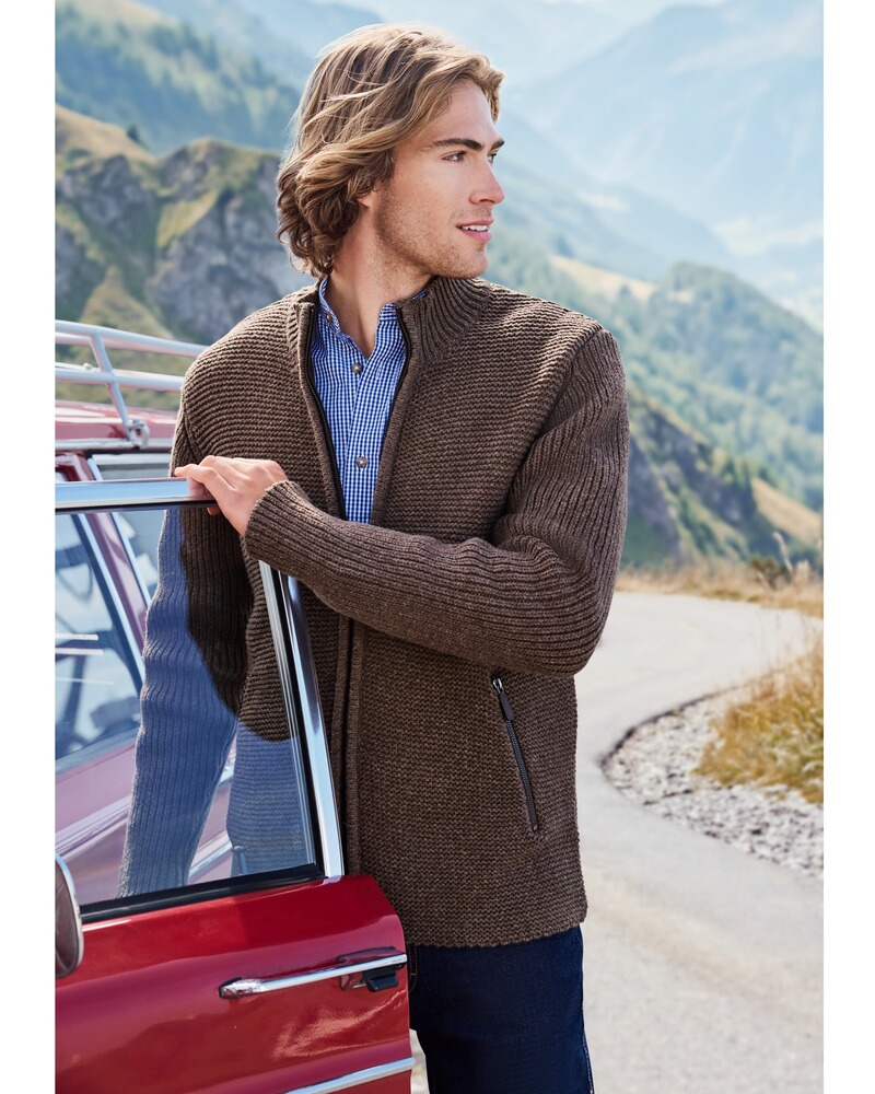 Strickjacke im Strickmuster-Mix, REITMAYER