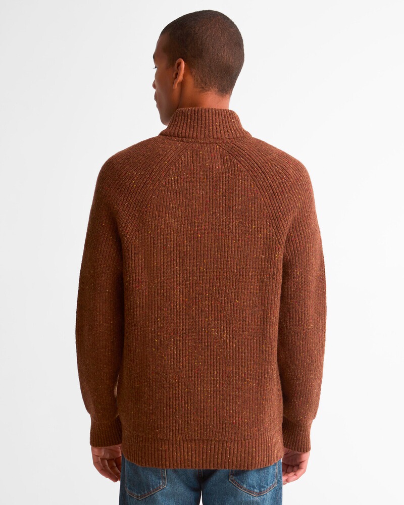 Troyer Essential Fleck Half Zip, Barbour