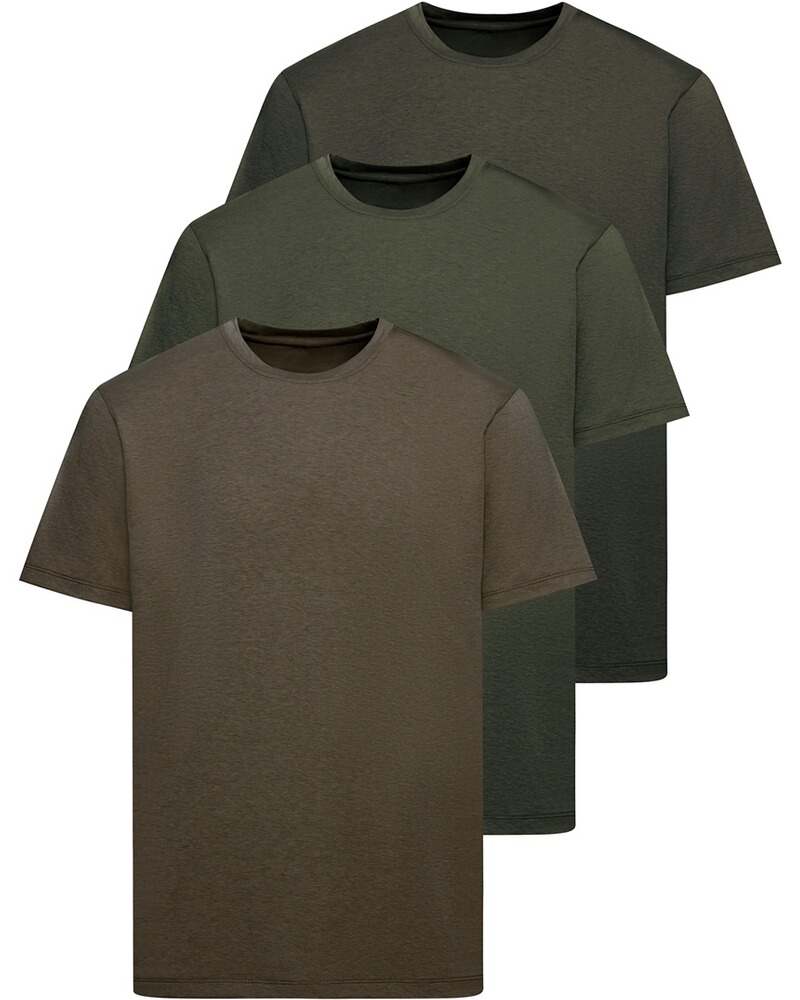 3er Pack T-Shirts Logo Stick oliv,Gr.4XL