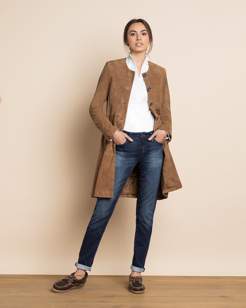 Ledermantel aus Ziegenvelours, Brigitte von Schönfels
