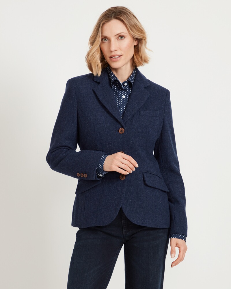 Tweedblazer mit Lodenkontrast, HIGHMOOR